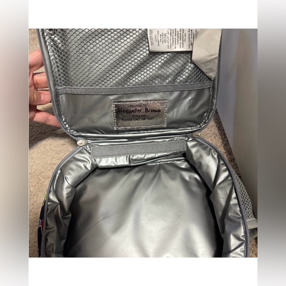 Pottery Barn Kids Backpack with Vehicle Print - Blue and Gray with Lunch Bag - Picture 6 of 6